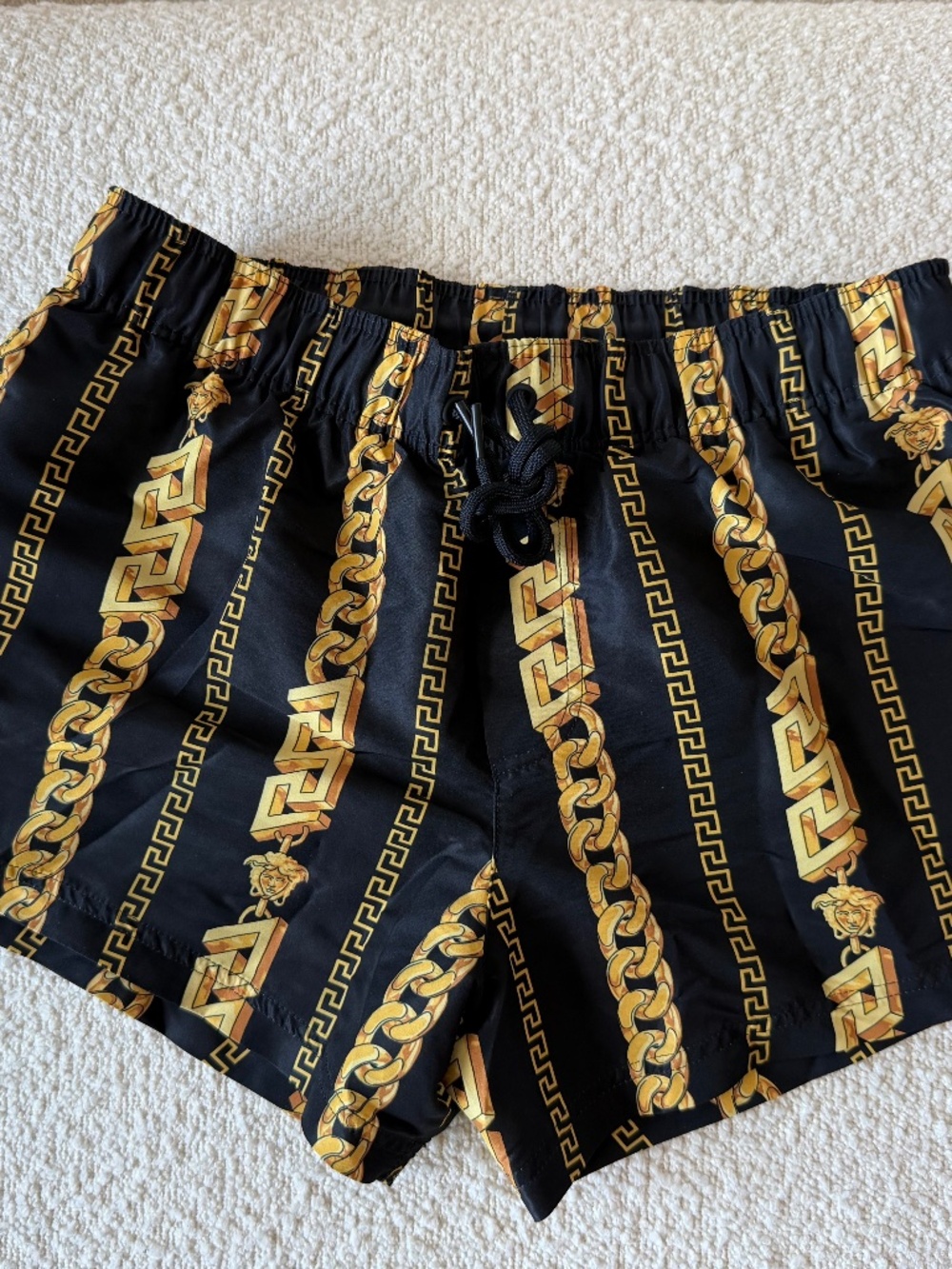 Versace Greca Chain Print Swim Shorts (Size 3)